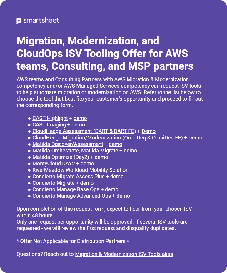 AWS ISV Migration Tool Offer